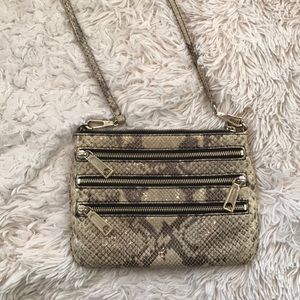 Rebecca Minkoff 3 Zip Snakeskin Crossbody
